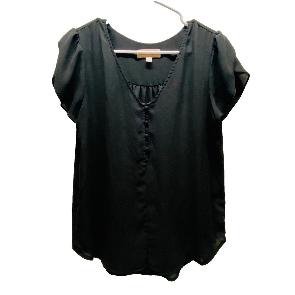 Philosophy Black Short Sleeve Blouse
